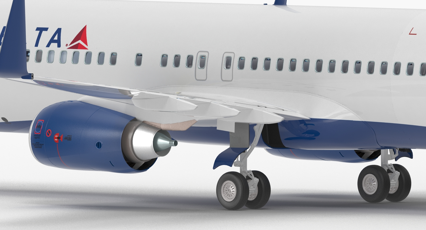 3D Boeing 737 800 with Interior Delta Air Lines Rigged