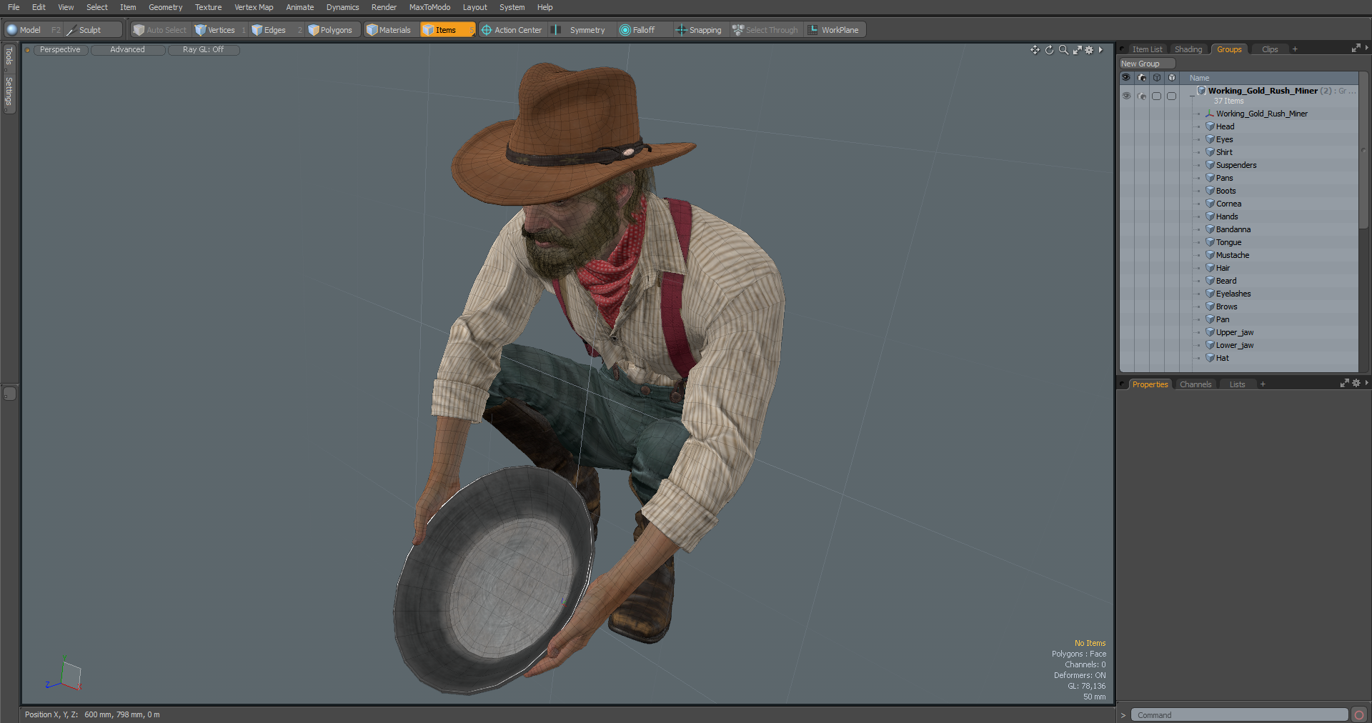 3D Working Gold Rush Miner model