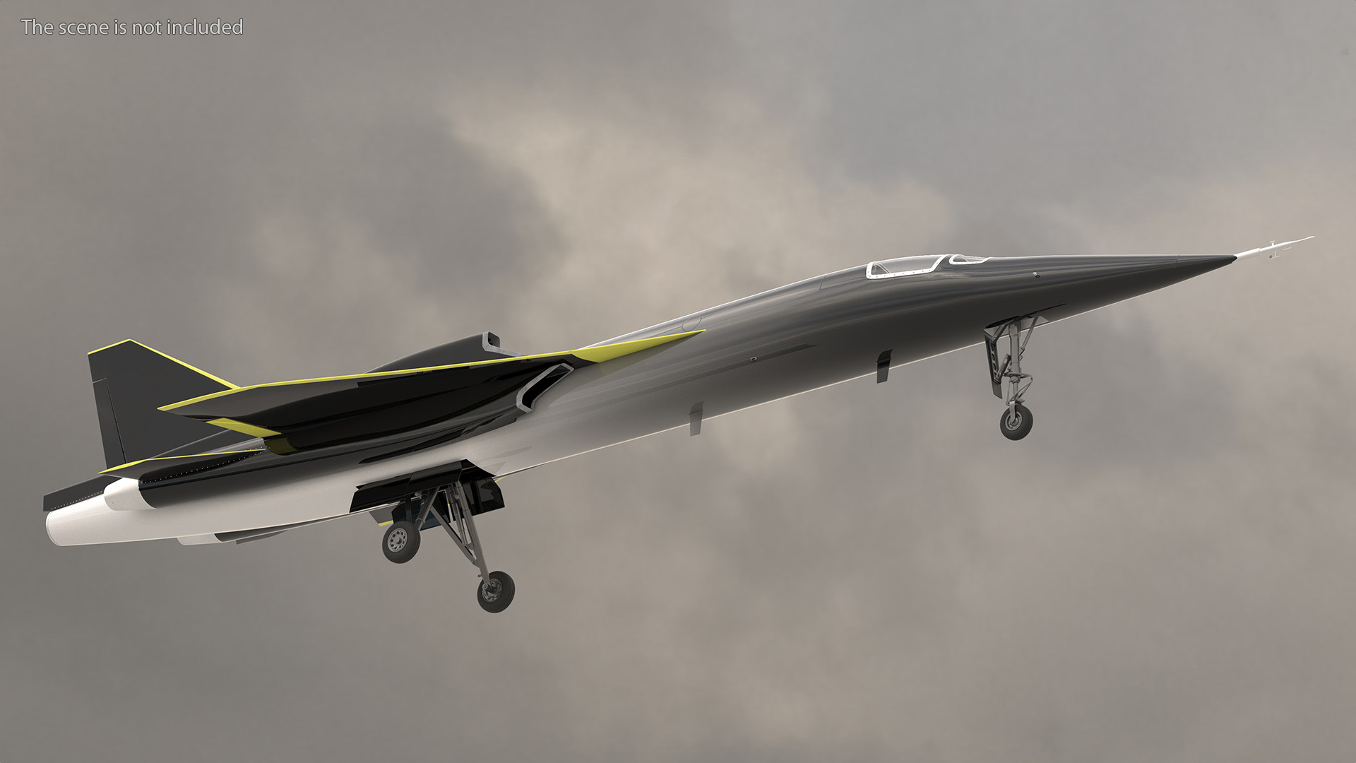 3D Experimental Supersonic Dark Grey model