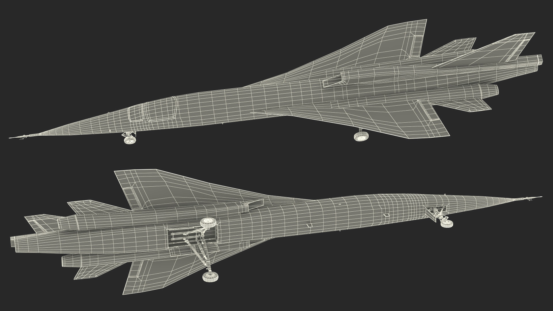 3D Experimental Supersonic Dark Grey model