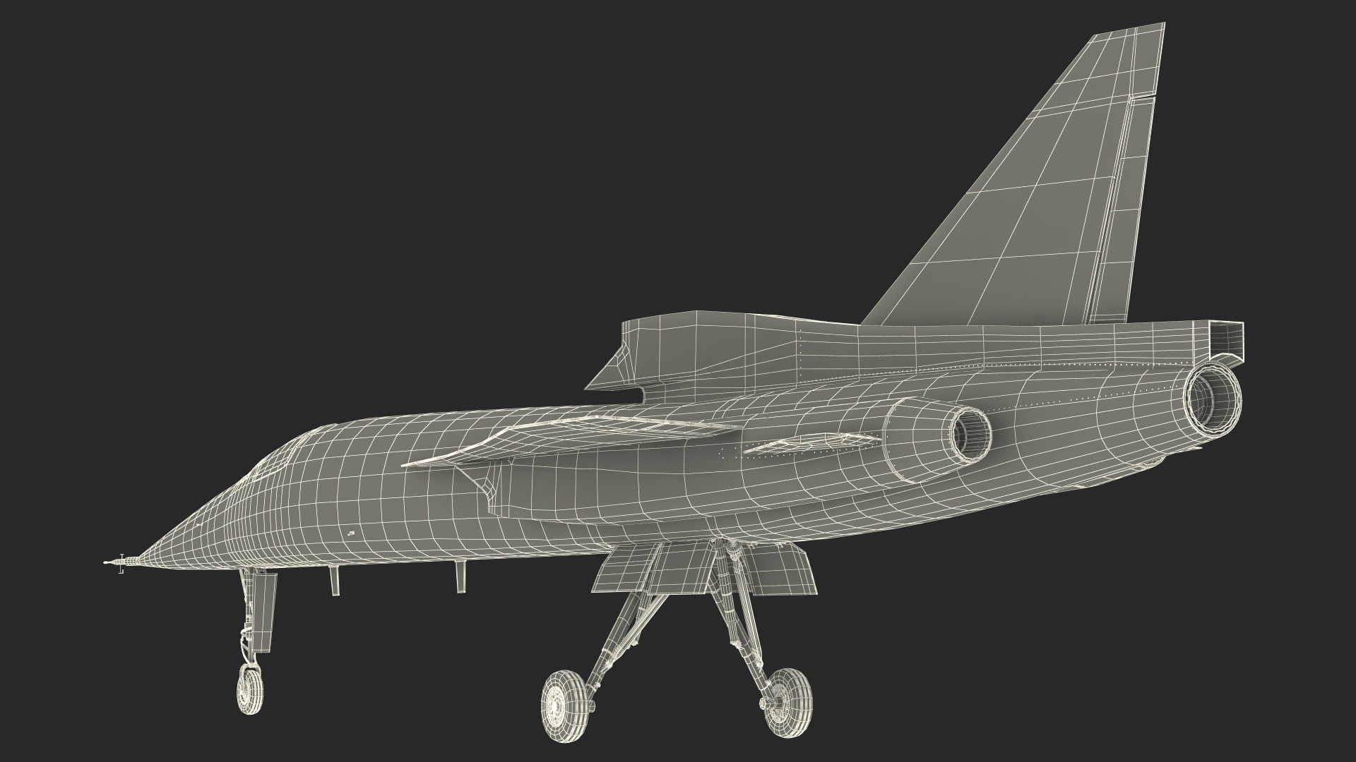 3D Experimental Supersonic Dark Grey model