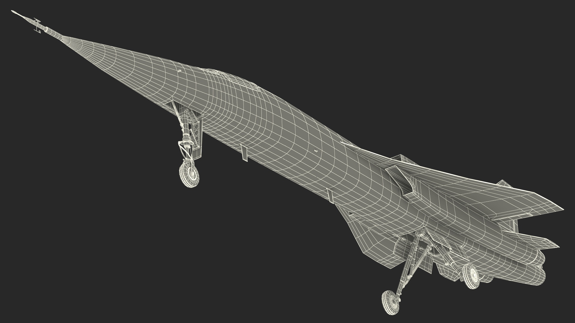 3D Experimental Supersonic Dark Grey model