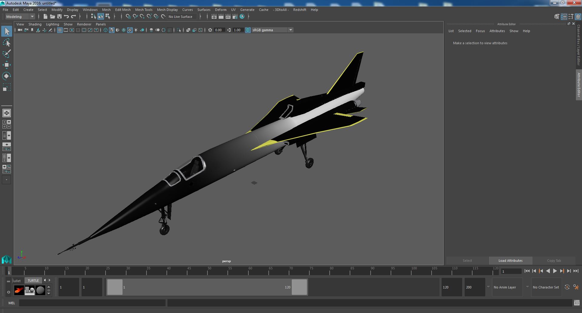 3D Experimental Supersonic Dark Grey model