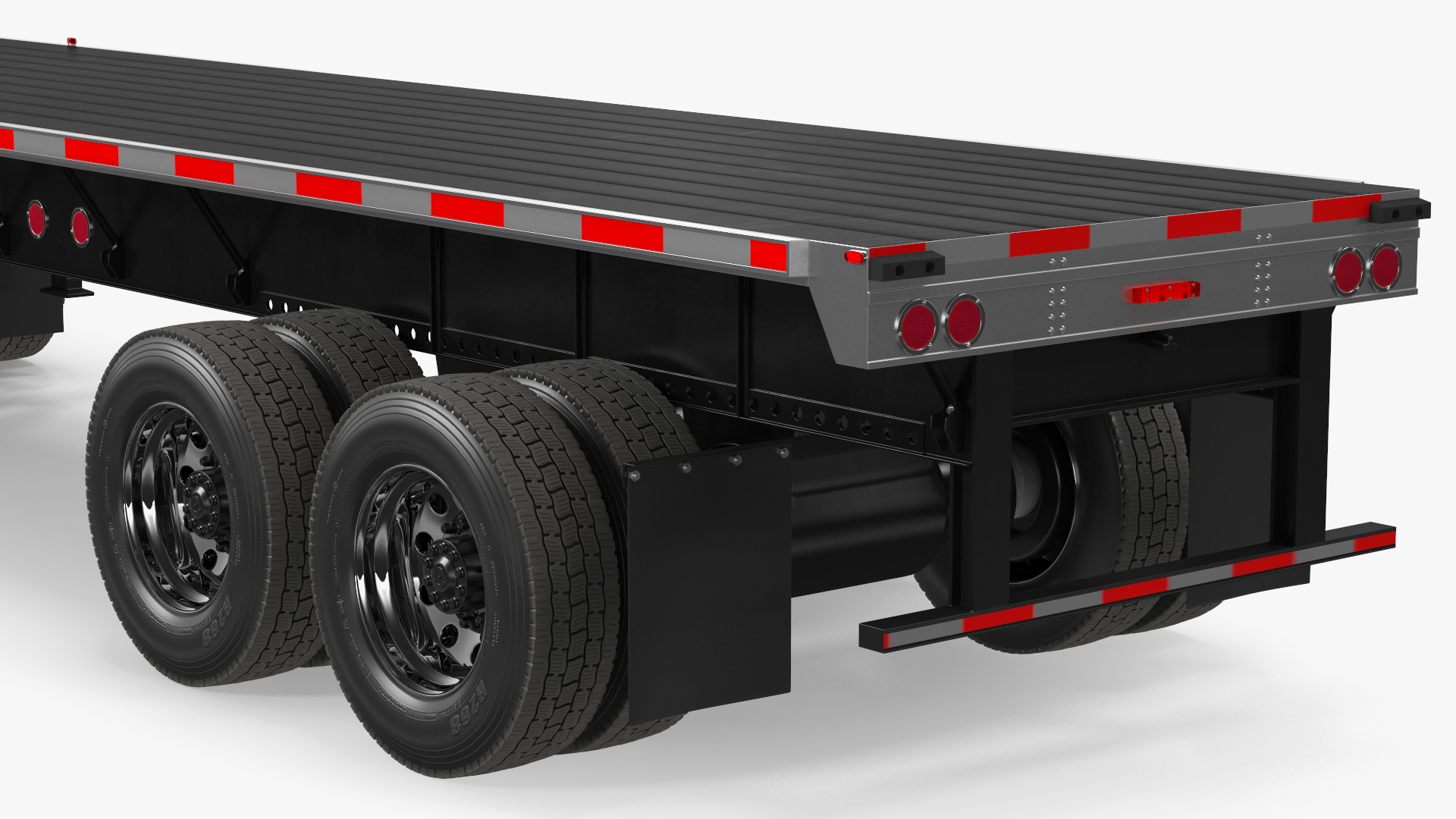 3D Commercial Truck and Flatbed Trailer