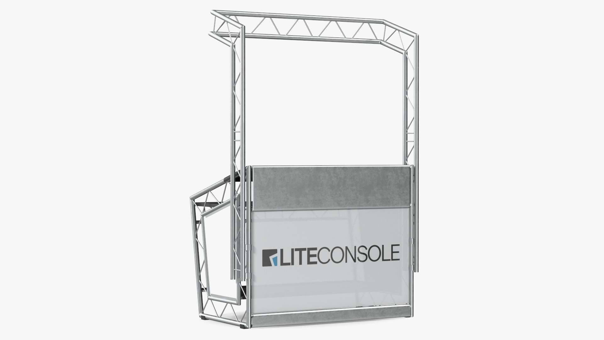 3D Lite Console Silver Mobile DJ Stand Booth Desk