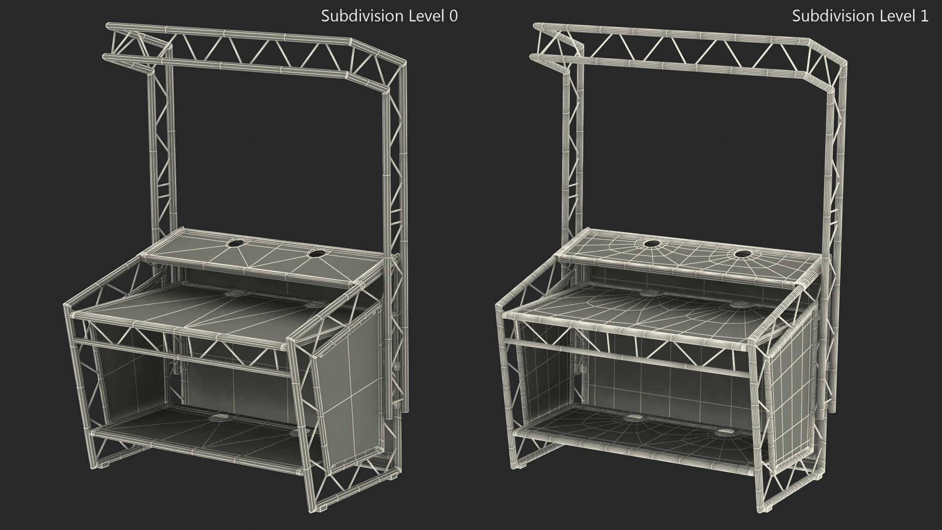 3D Lite Console Silver Mobile DJ Stand Booth Desk