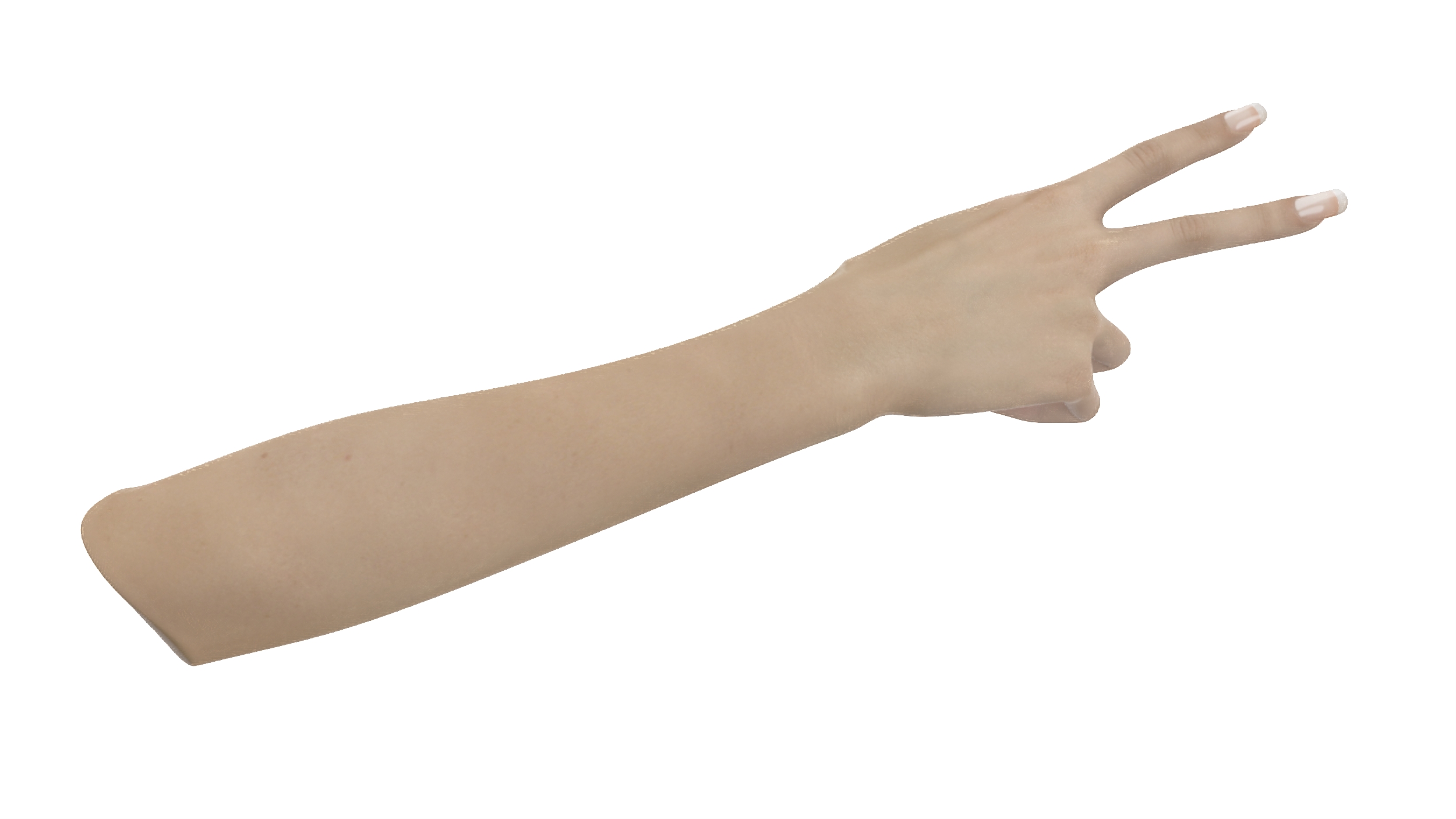 European Woman Hand Victory Sign Pose 3D