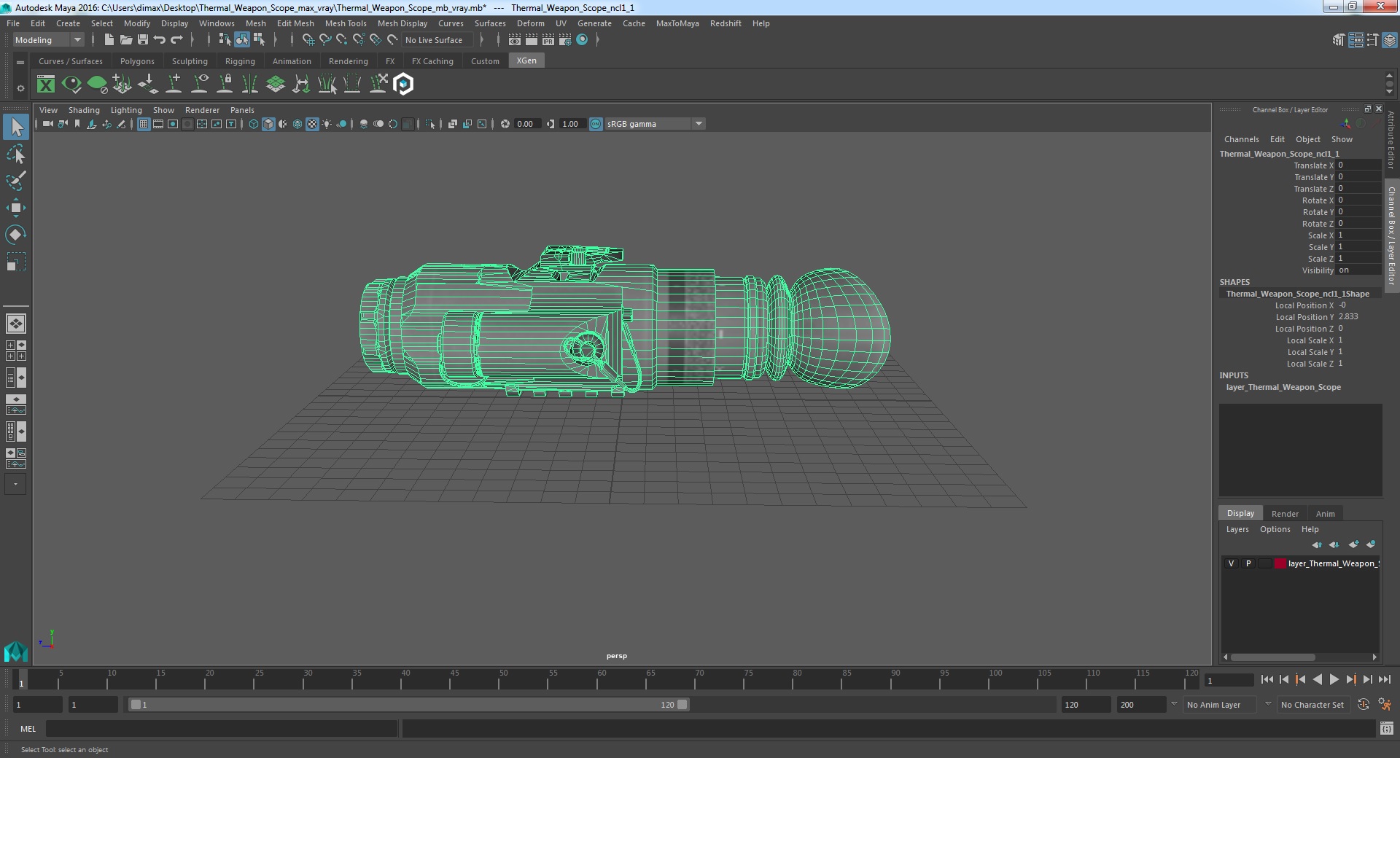 3D model Thermal Weapon Scope