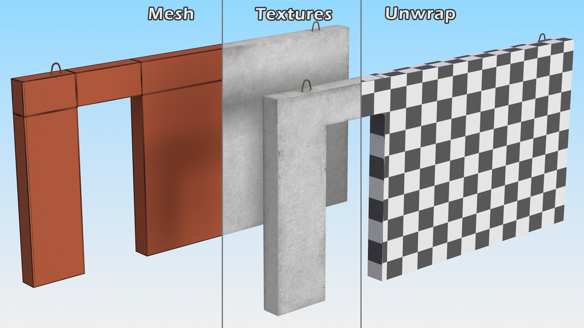 Concrete Panel Door 3D model