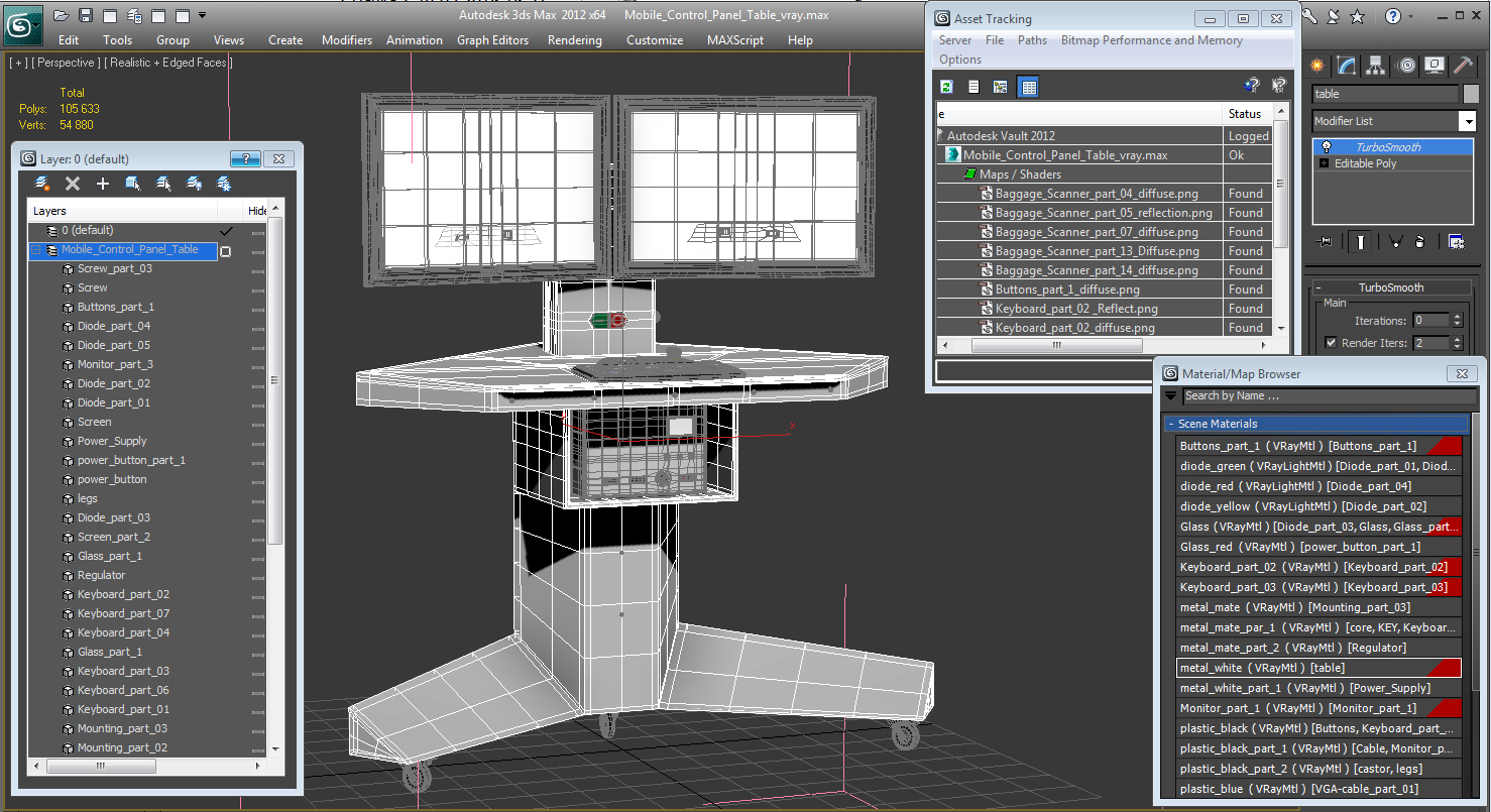 3D Mobile Control Panel Table