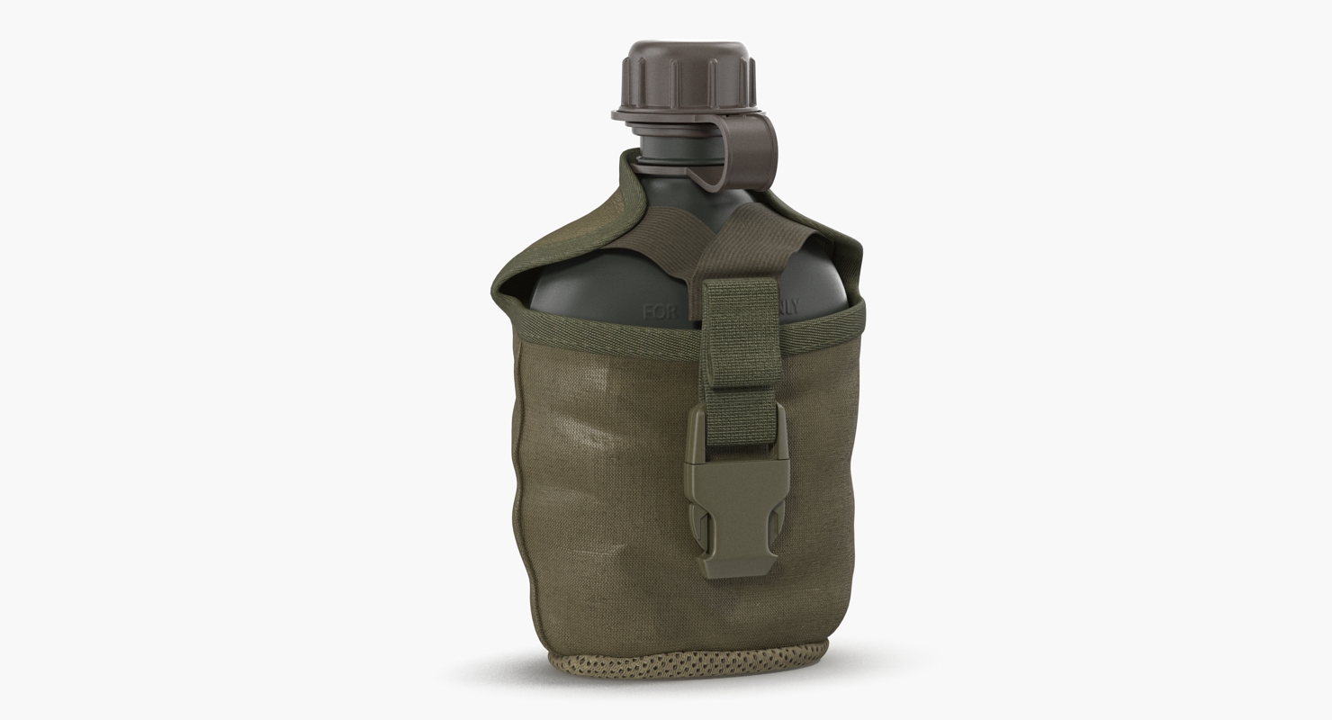 3D Outdoor Water Canteen Plastic Military model