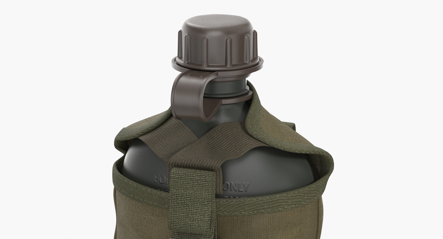 3D Outdoor Water Canteen Plastic Military model