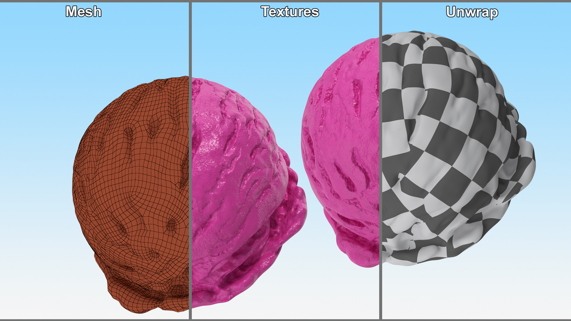 3D model Strawberry Ice Cream Ball