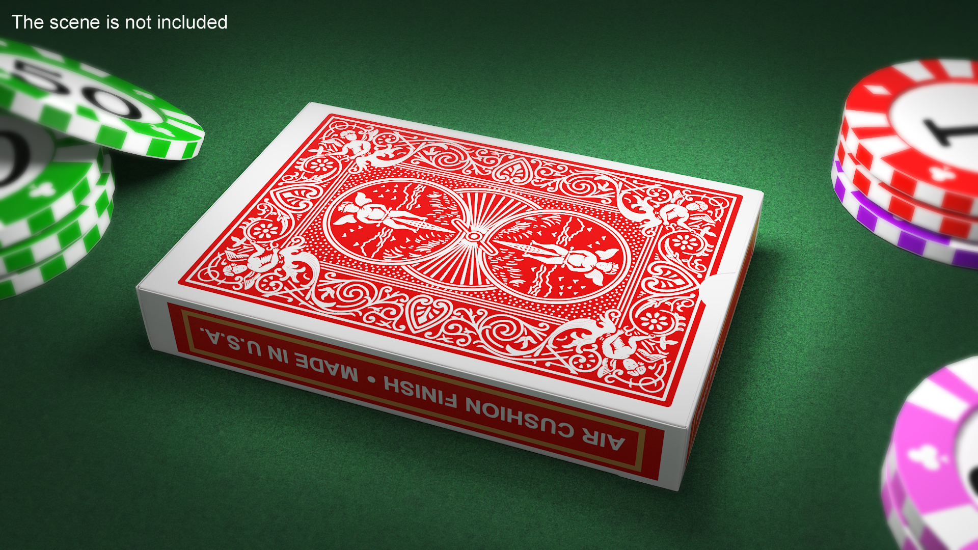 3D model Bicycle Playing Cards Pack Red