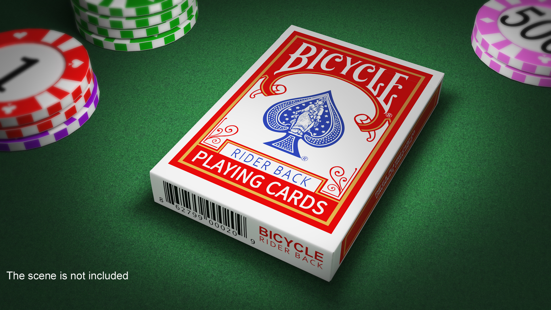 3D model Bicycle Playing Cards Pack Red