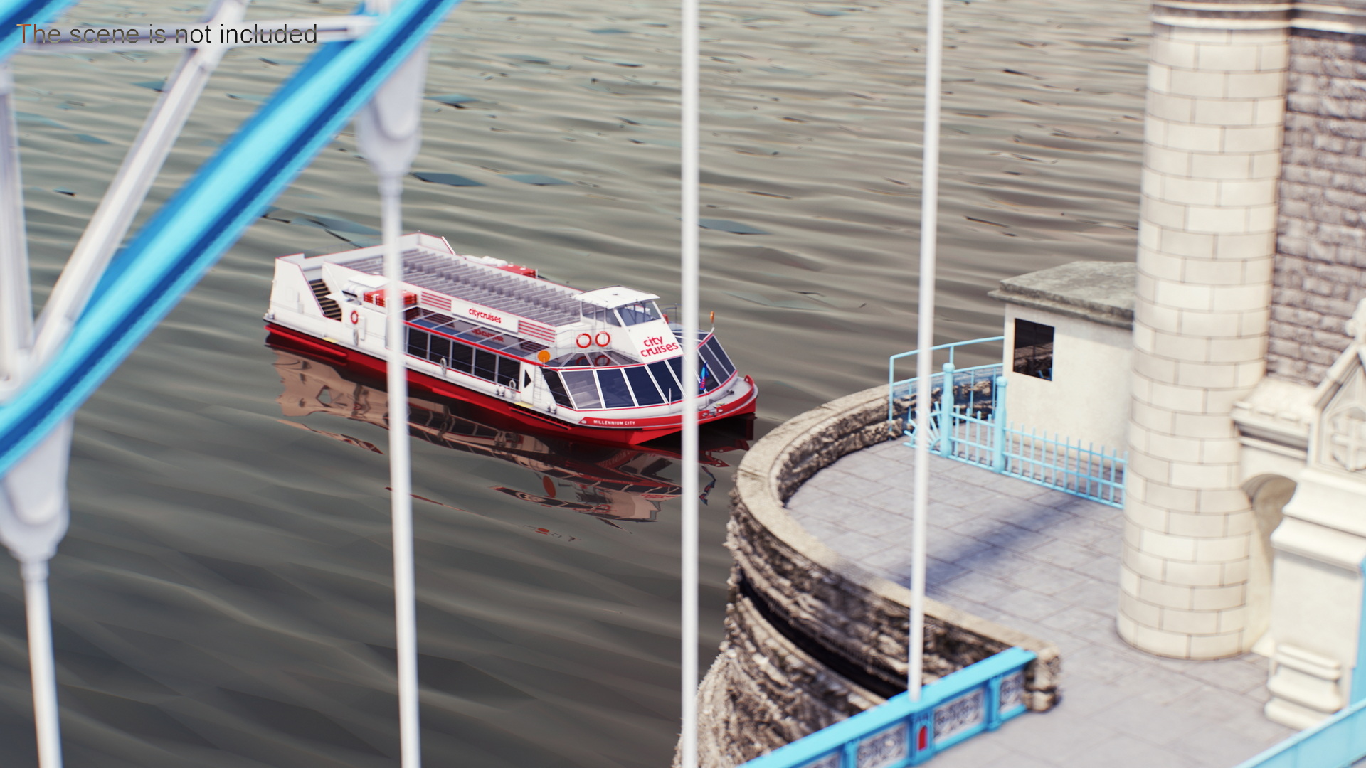 3D model River Sightseeing Boat near Tower Bridge