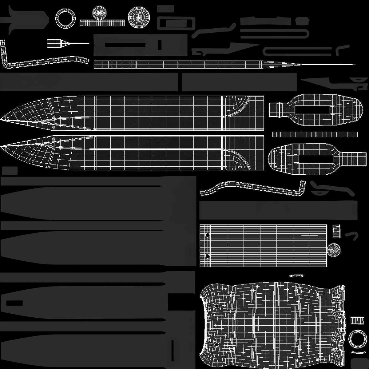 3D Tactical Combat Knife Glock FM 78 model