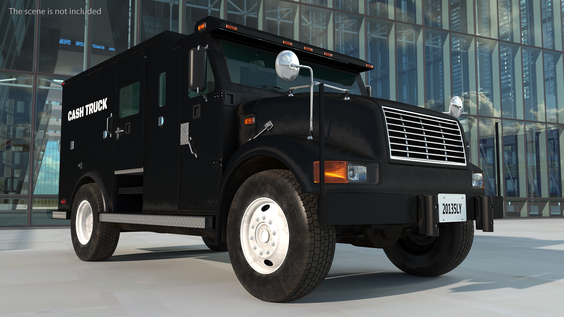 Armored Cash Transport Car Black 3D