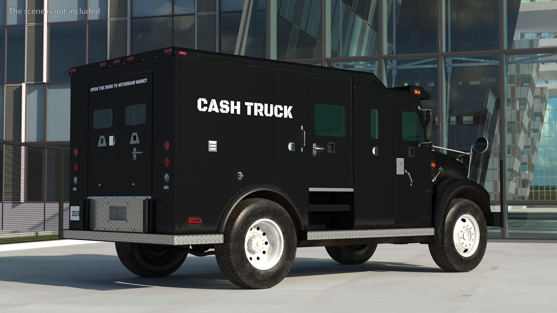 Armored Cash Transport Car Black 3D