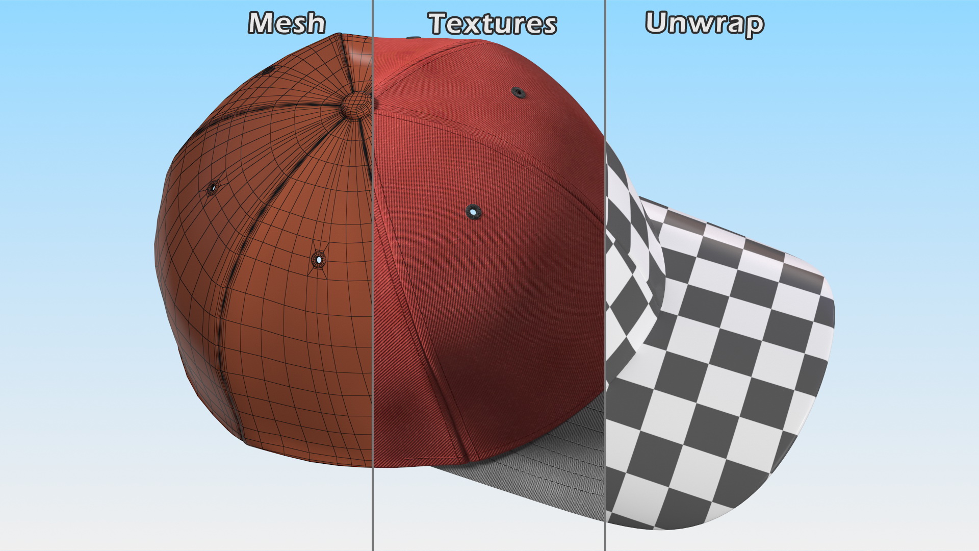 3D Cap Your Brand Red model