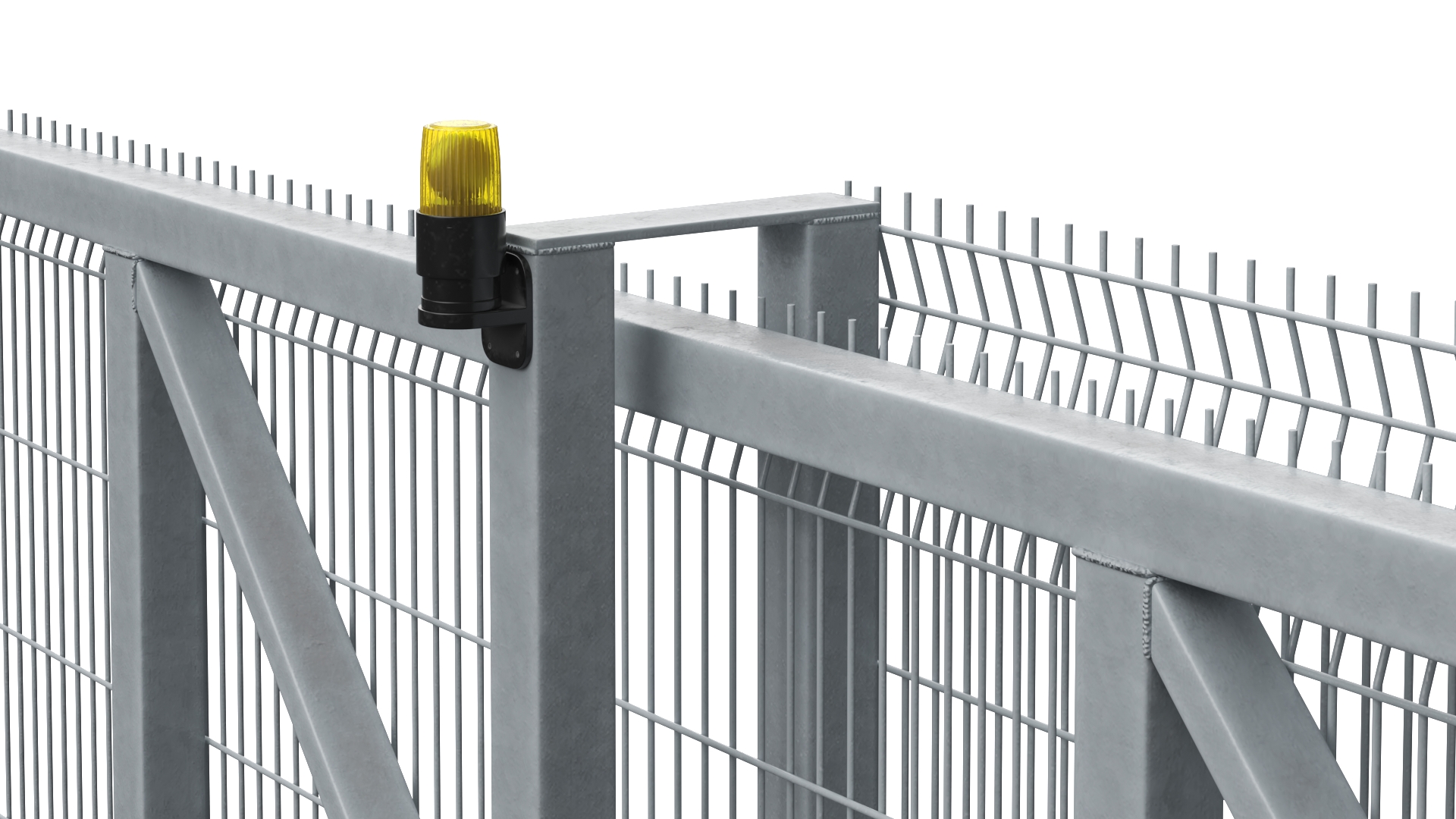 3D Security Rolling Gates with Fence Open model