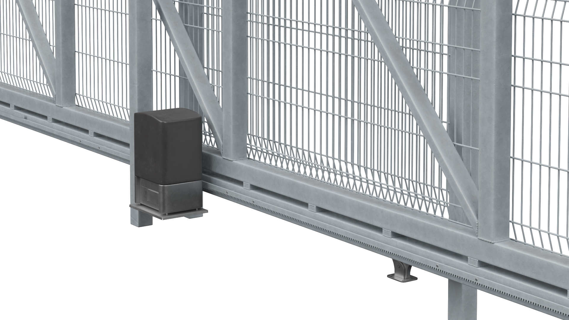 3D Security Rolling Gates with Fence Open model