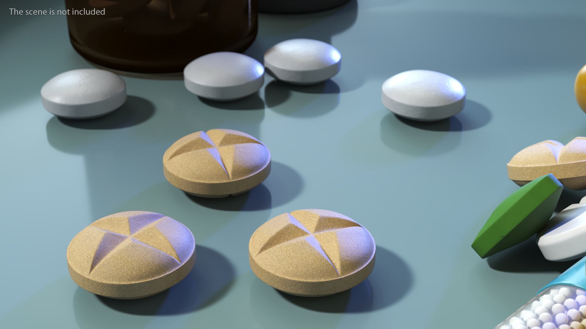 Cross Scored Pill 3D