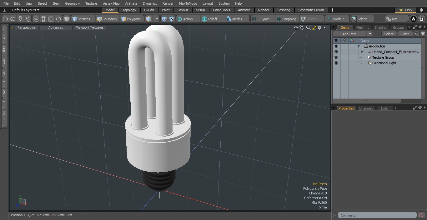 3D Ubend Compact Fluorescent Light Bulb