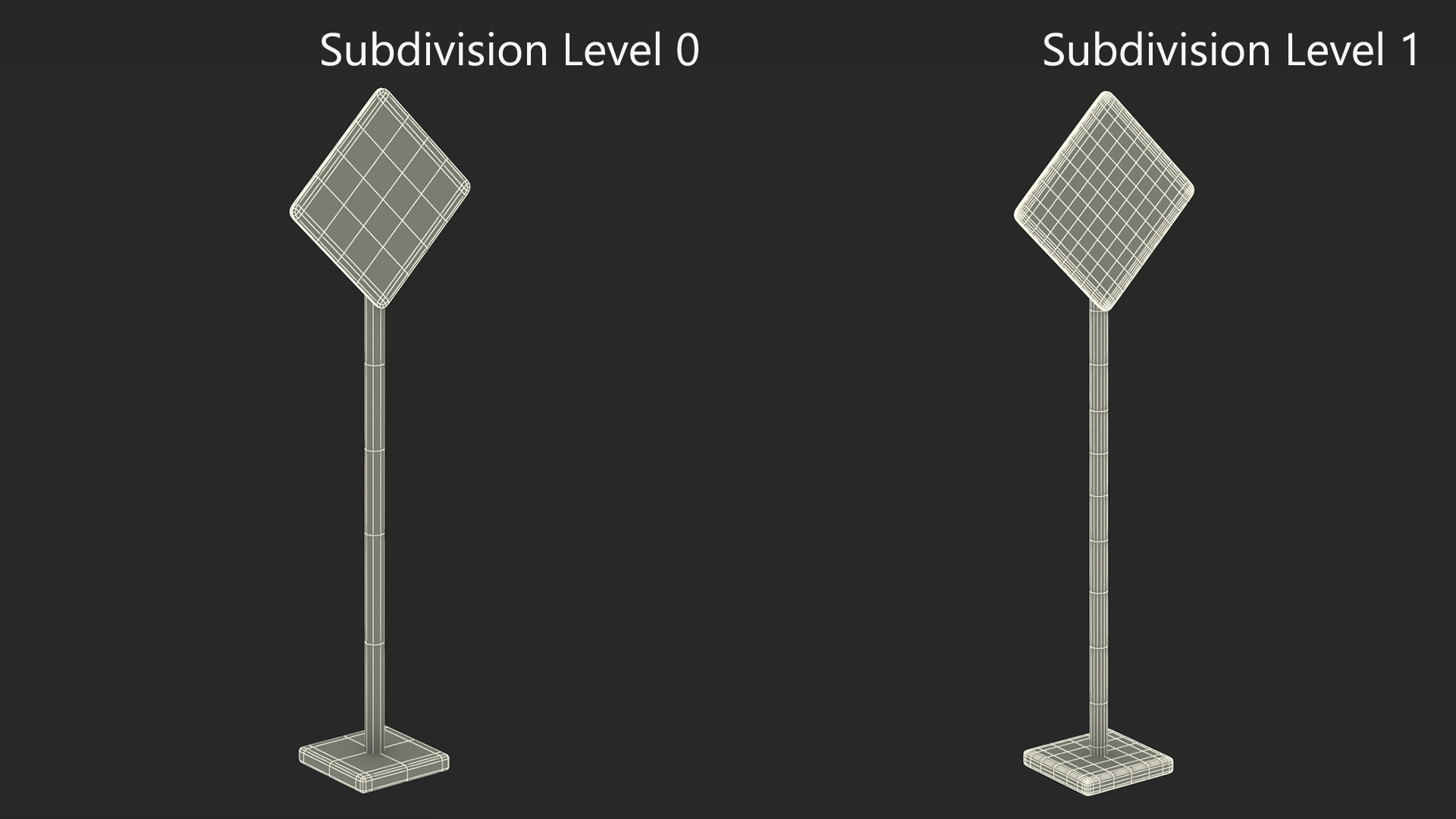 3D Road Sign Falling Rocks model