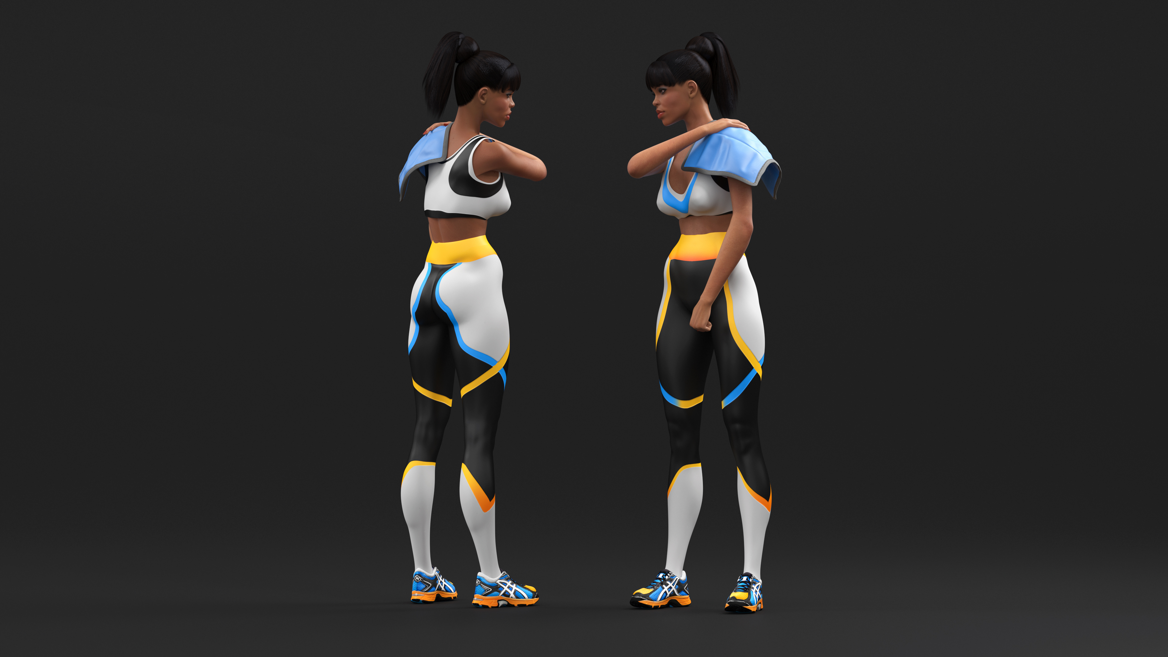 3D Ice Pack Lies on Sportswoman model