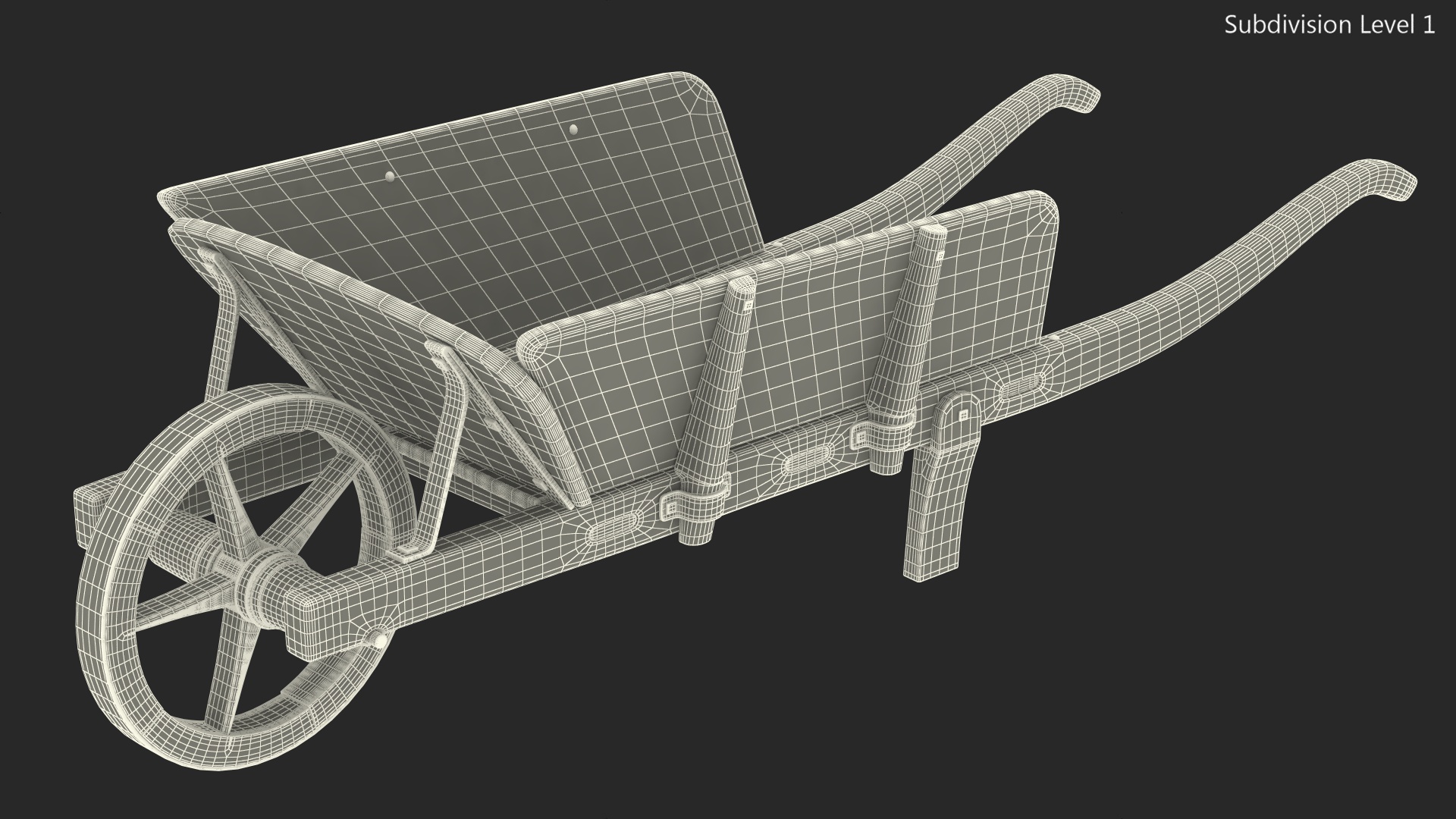 Antique Wheelbarrow 3D model