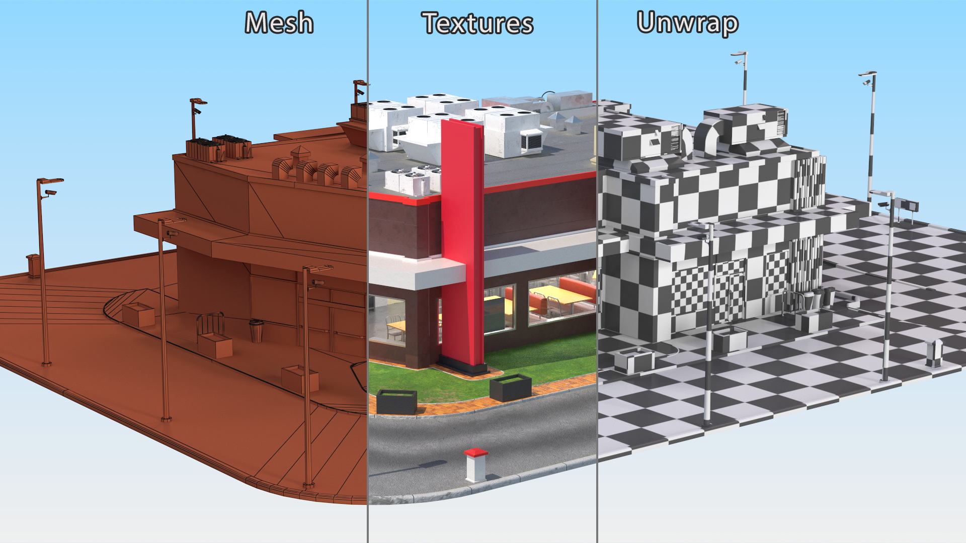 3D model Fast Food Restaurant