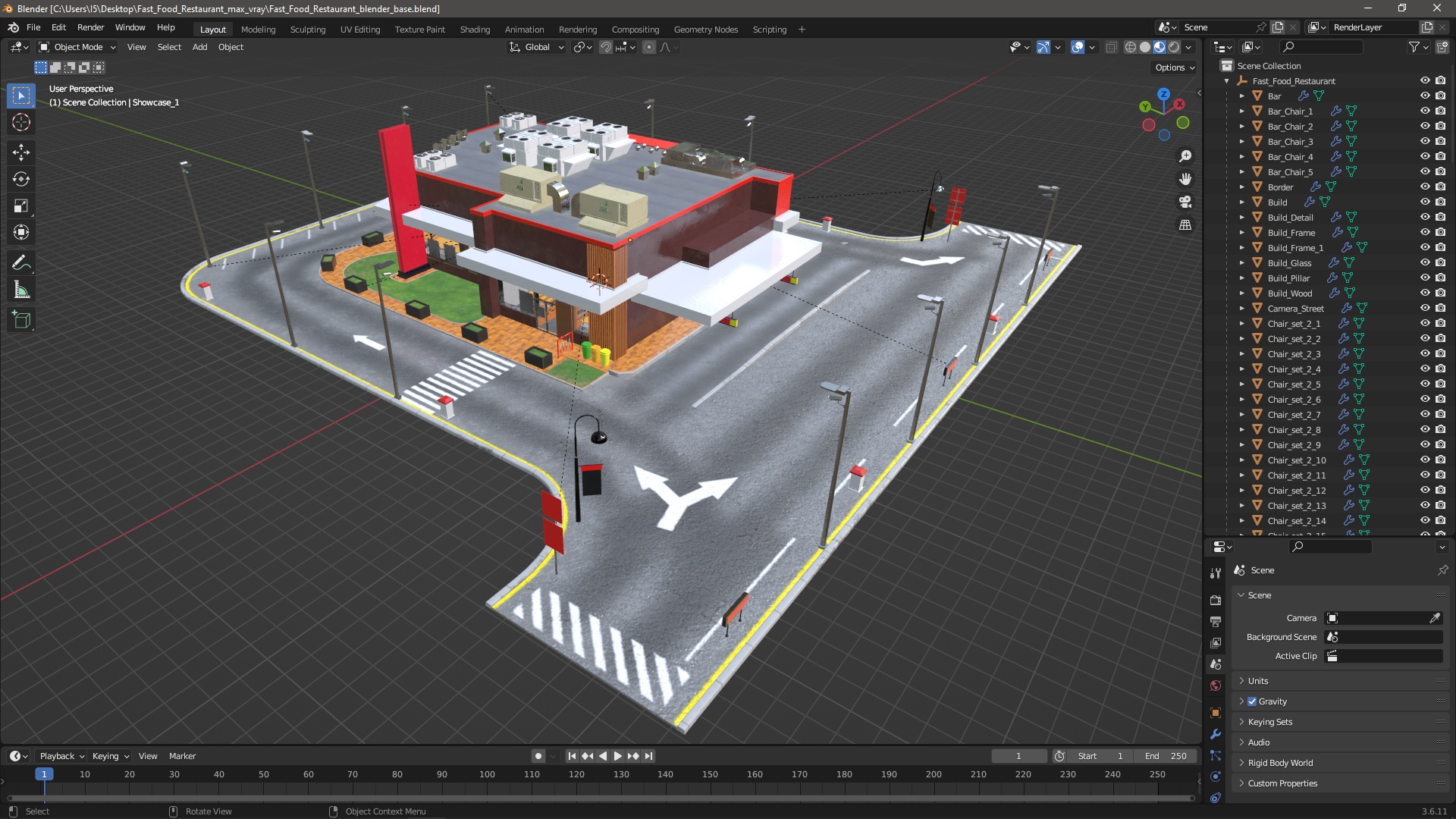 3D model Fast Food Restaurant