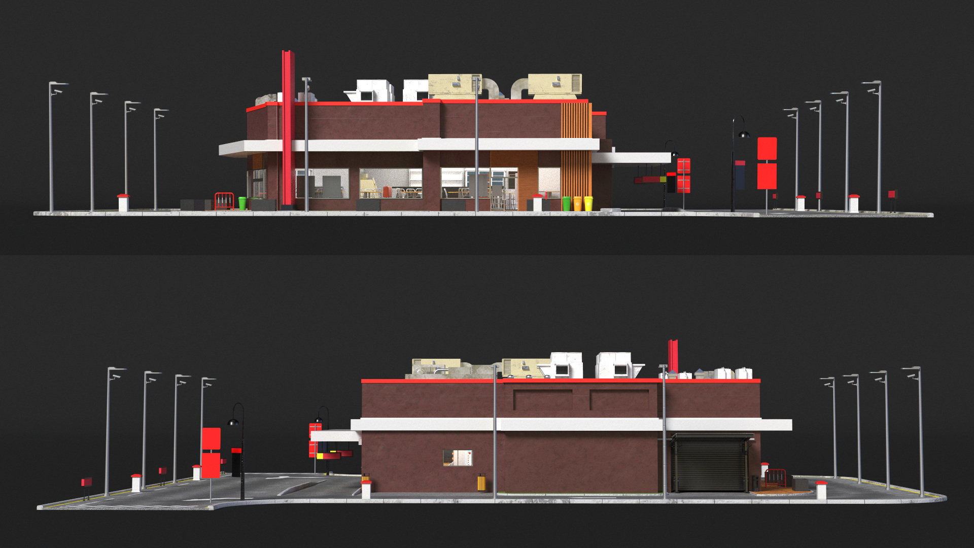 3D model Fast Food Restaurant