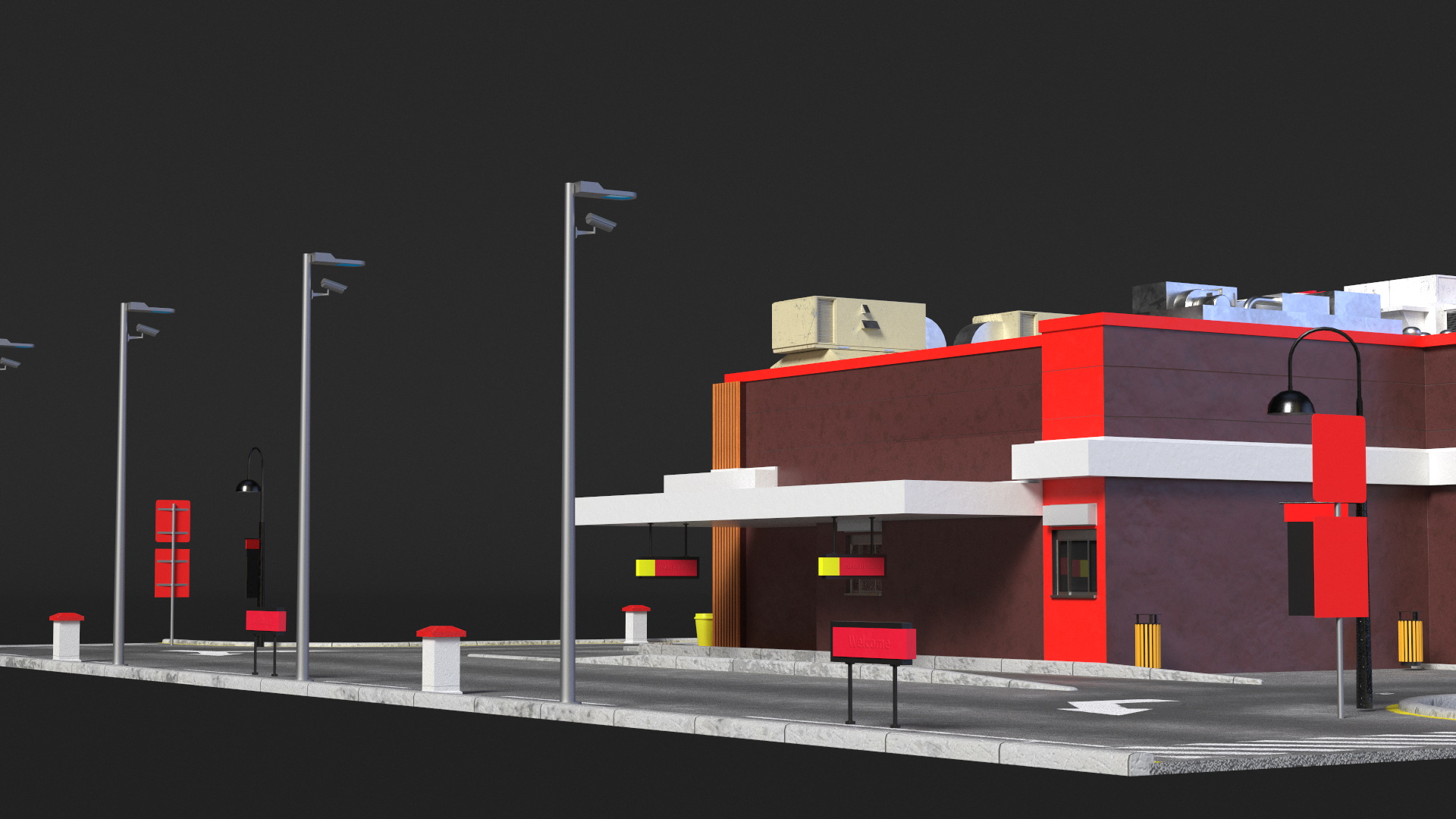 3D model Fast Food Restaurant