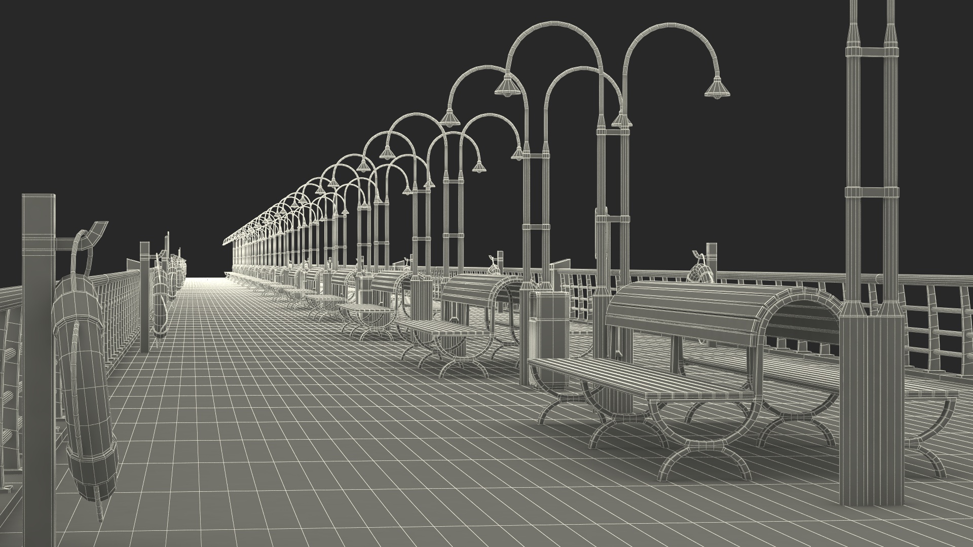 3D Walking Beach Pier model