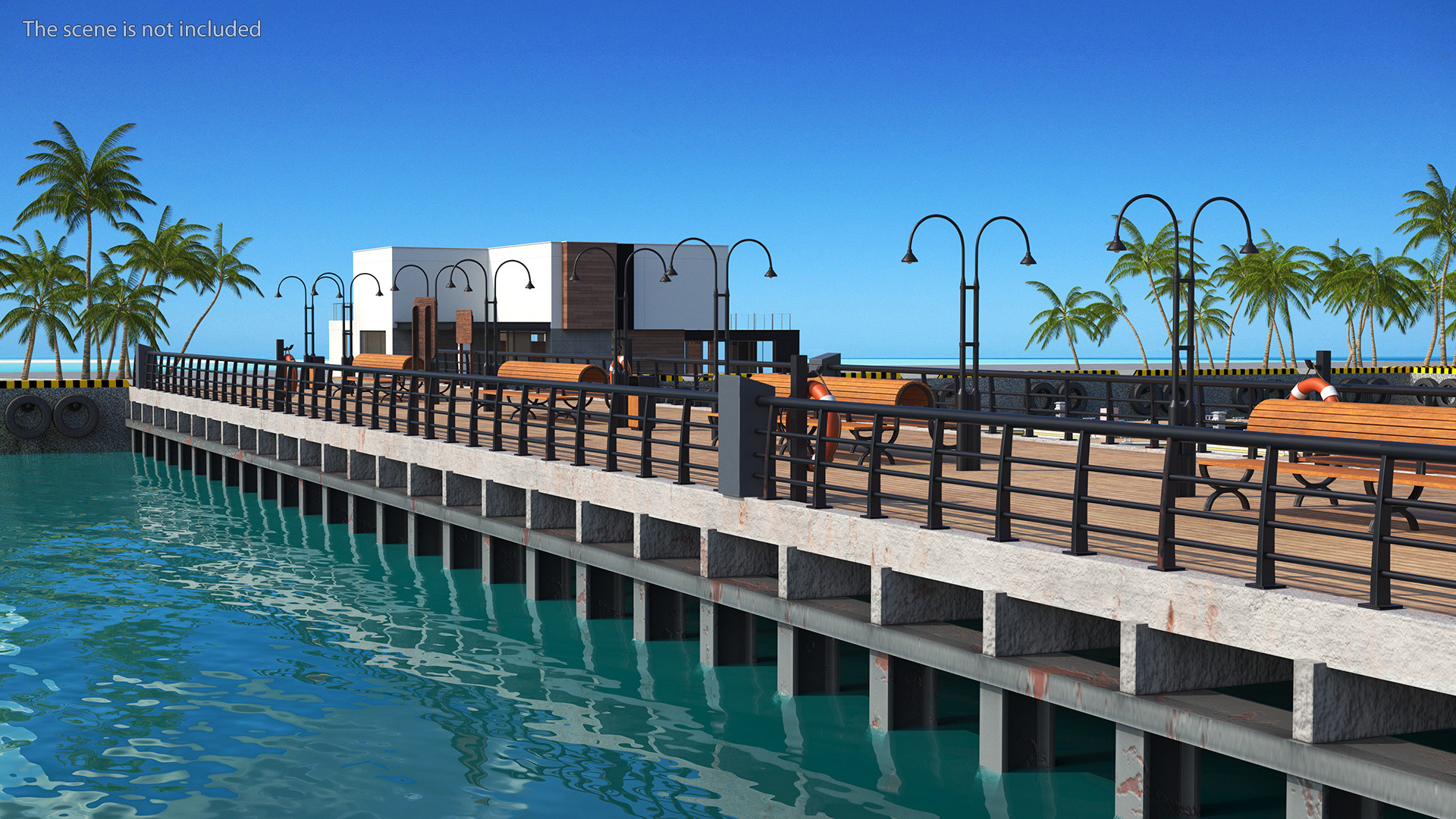 3D Walking Beach Pier model