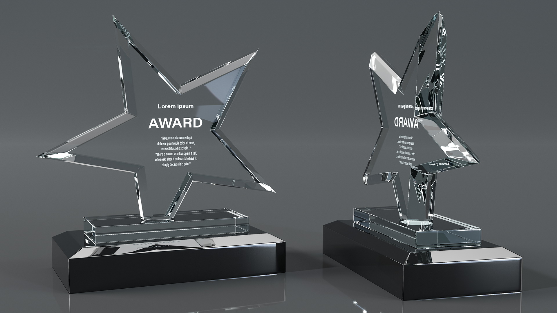 3D Star Glass Award Trophy model