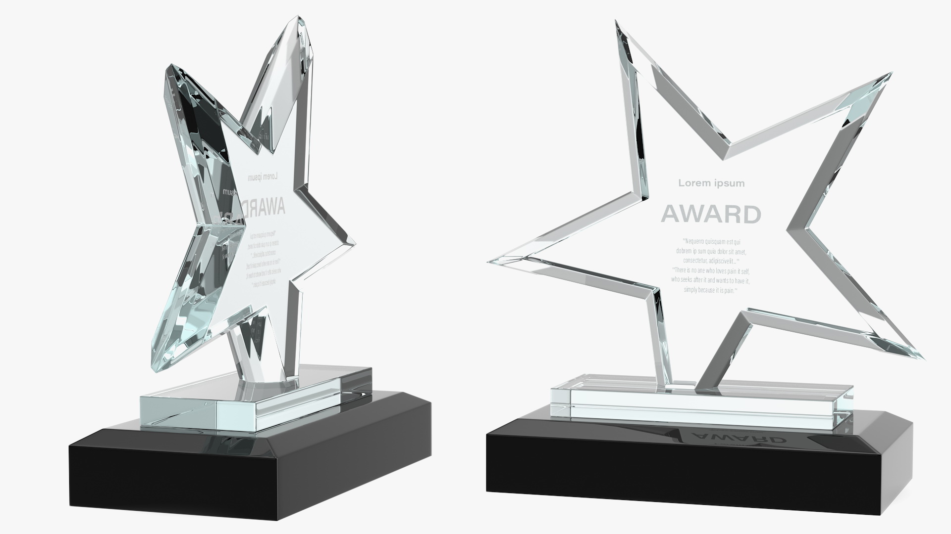 3D Star Glass Award Trophy model