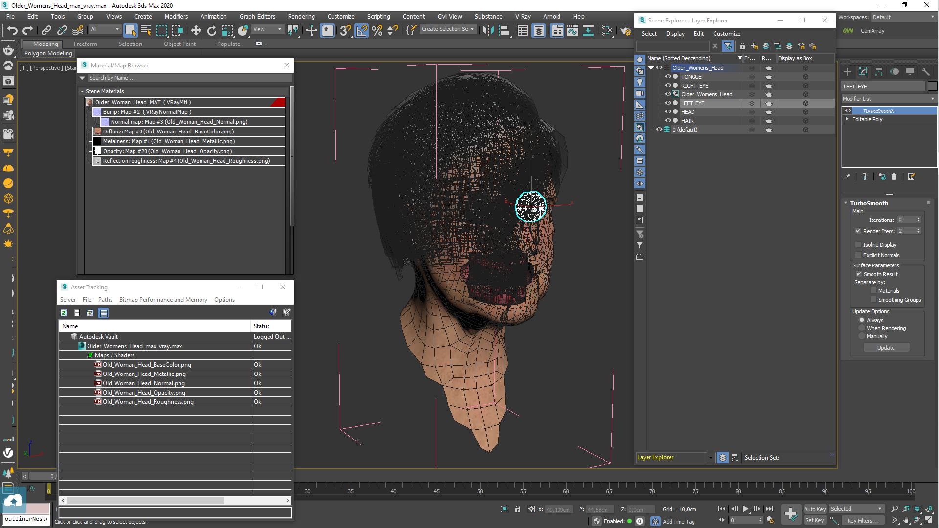 Older Womens Head 3D