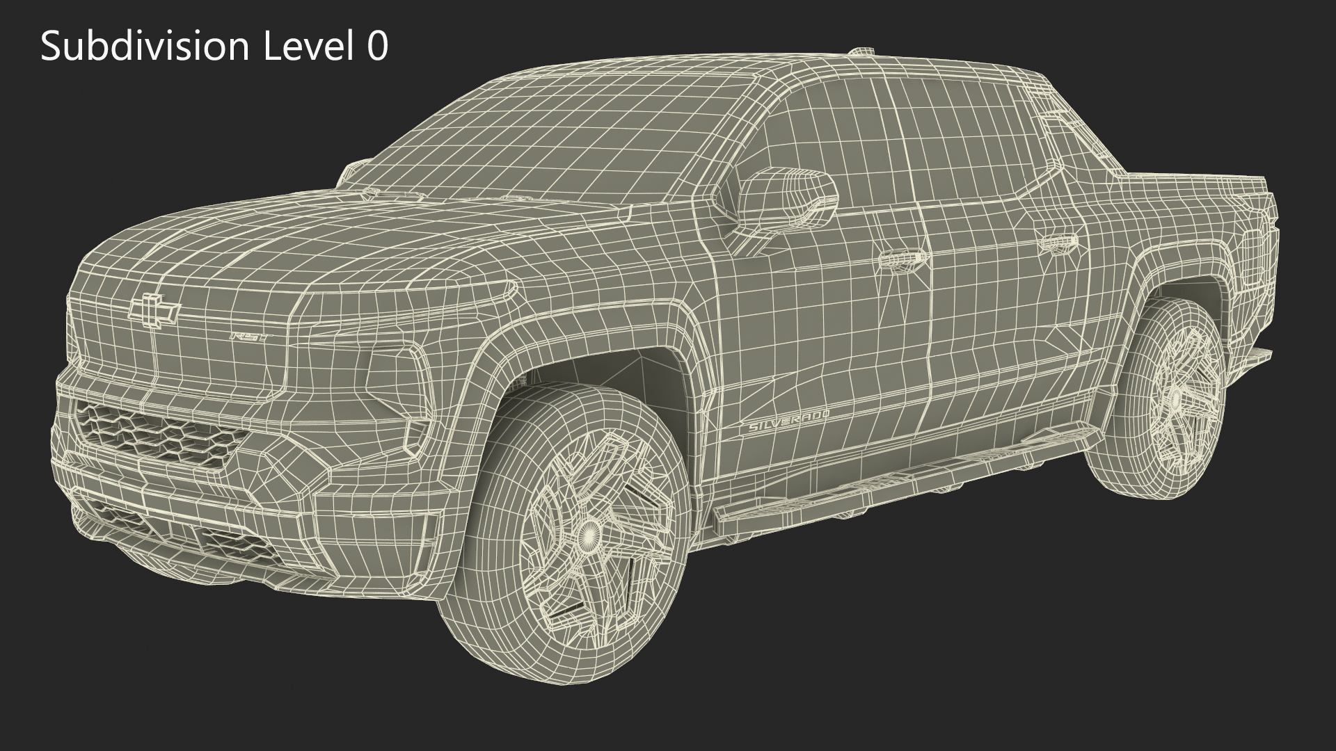 3D Chevrolet Silverado EV RST White 2024 Simplified model