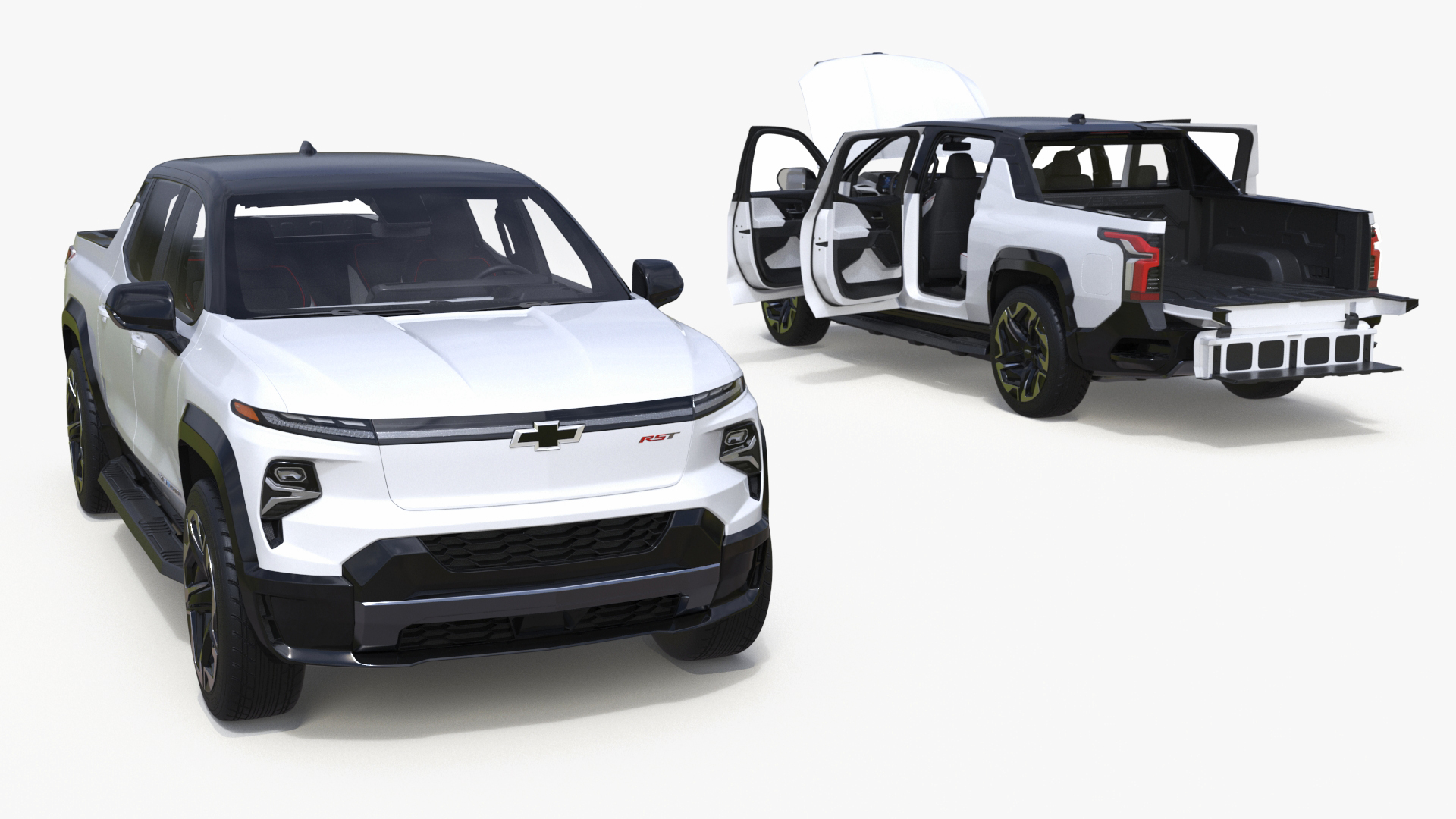 3D Chevrolet Silverado EV RST White 2024 Simplified model