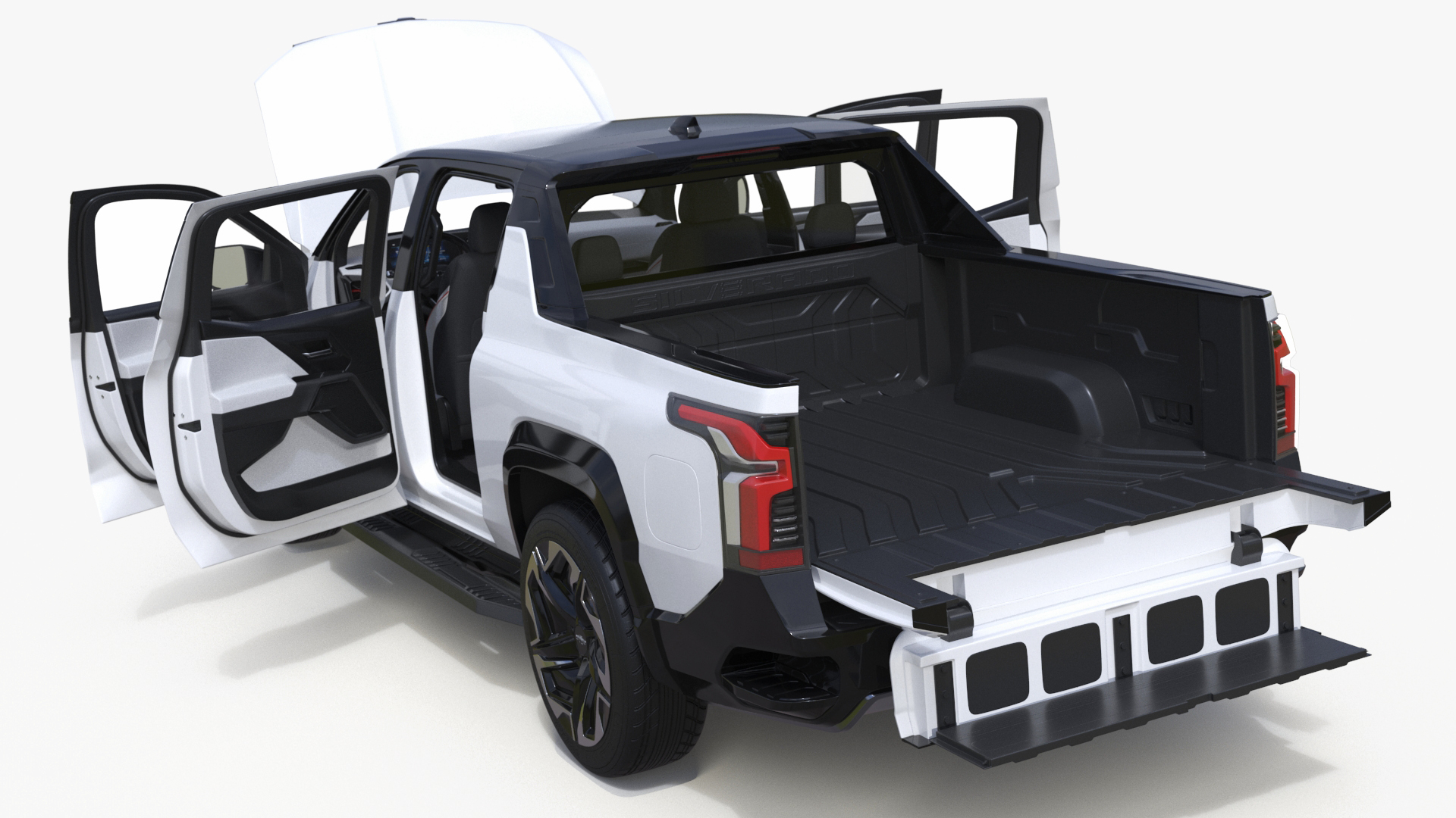 3D Chevrolet Silverado EV RST White 2024 Simplified model