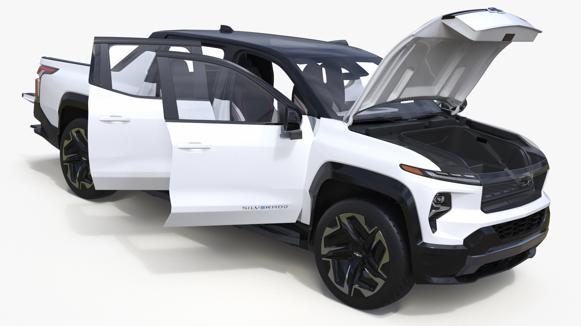 3D Chevrolet Silverado EV RST White 2024 Simplified model