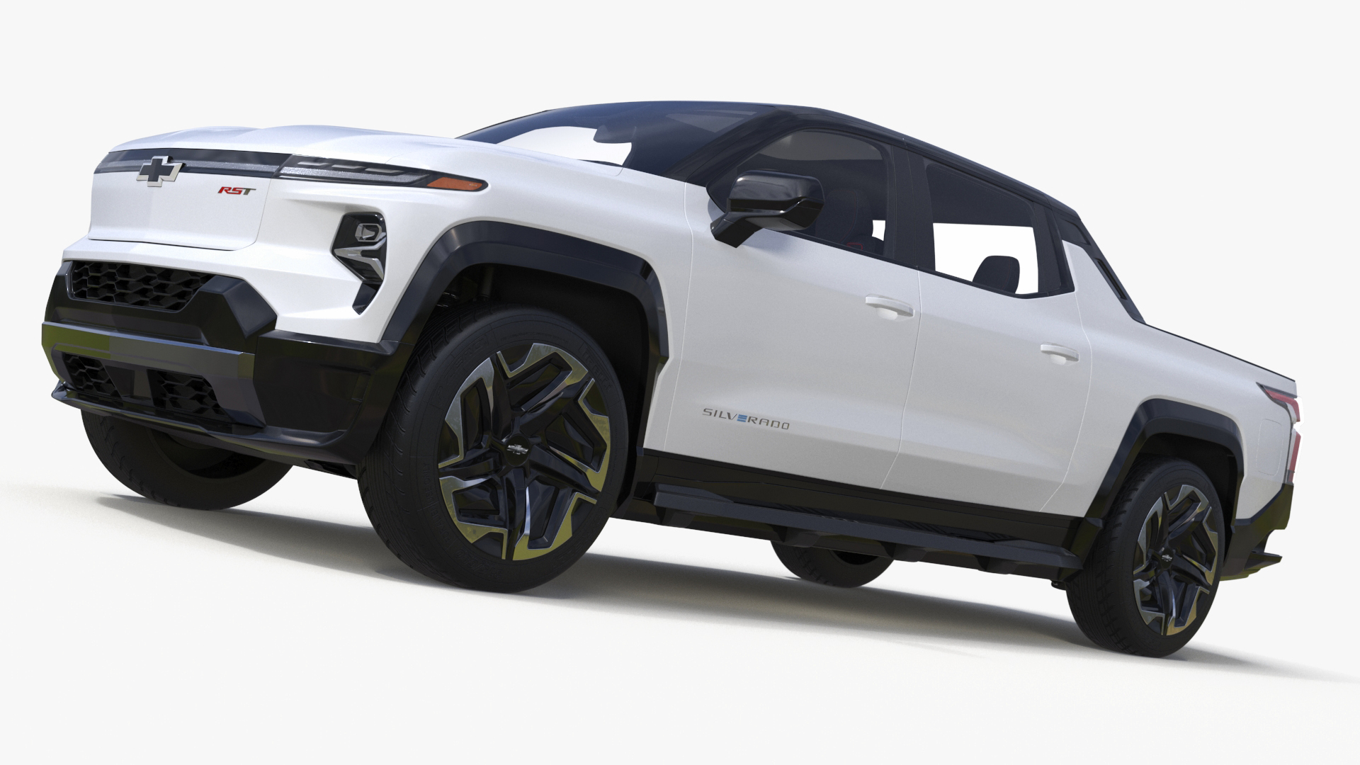 3D Chevrolet Silverado EV RST White 2024 Simplified model