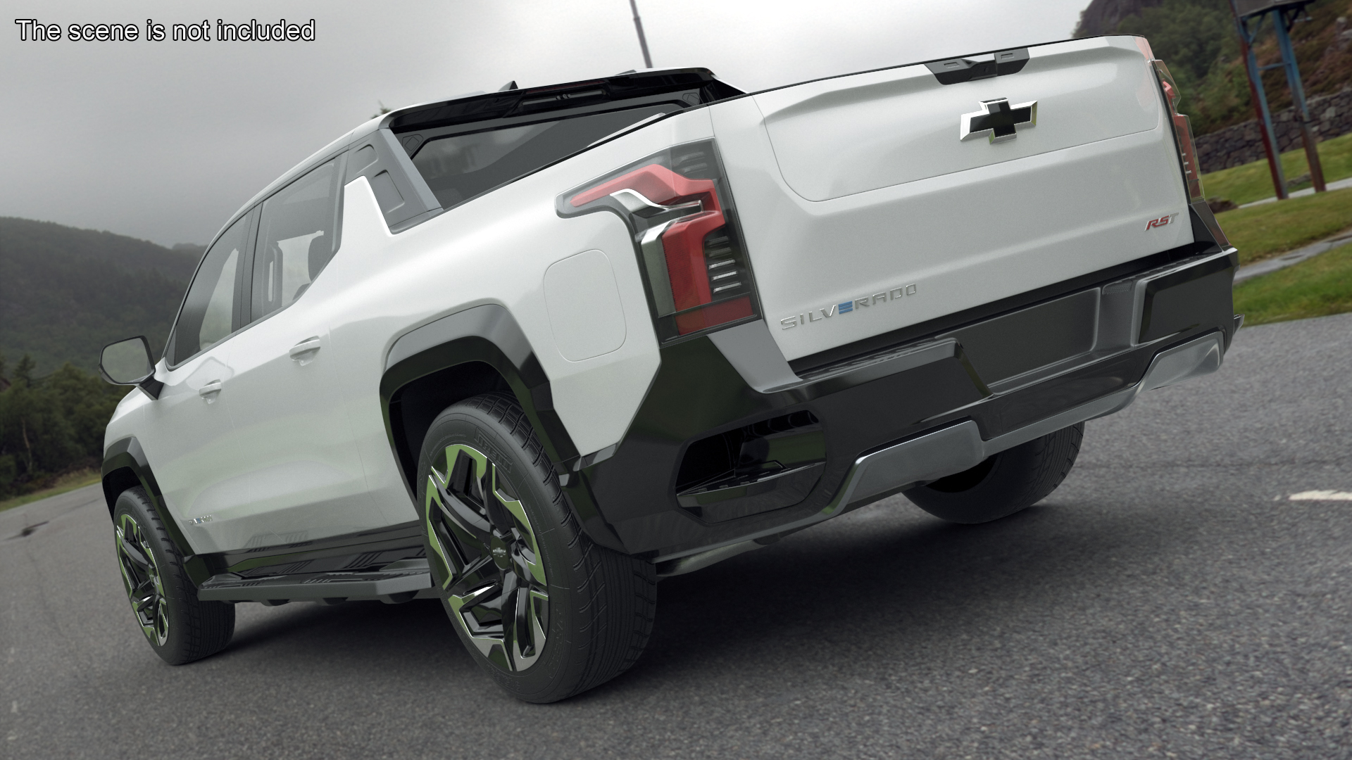 3D Chevrolet Silverado EV RST White 2024 Simplified model