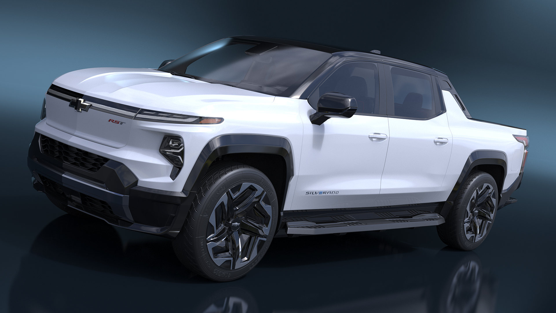 3D Chevrolet Silverado EV RST White 2024 Simplified model