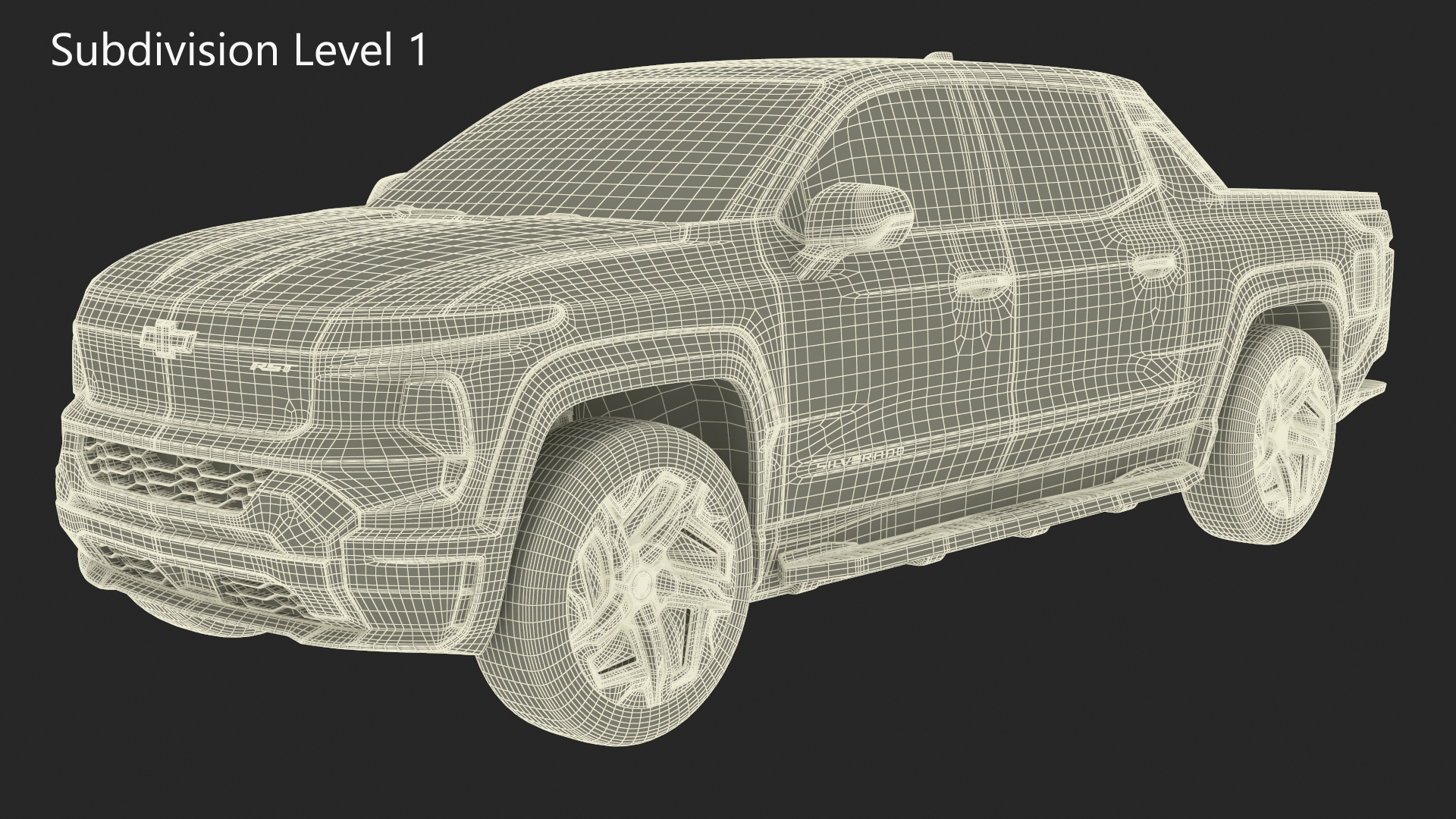 3D Chevrolet Silverado EV RST White 2024 Simplified model