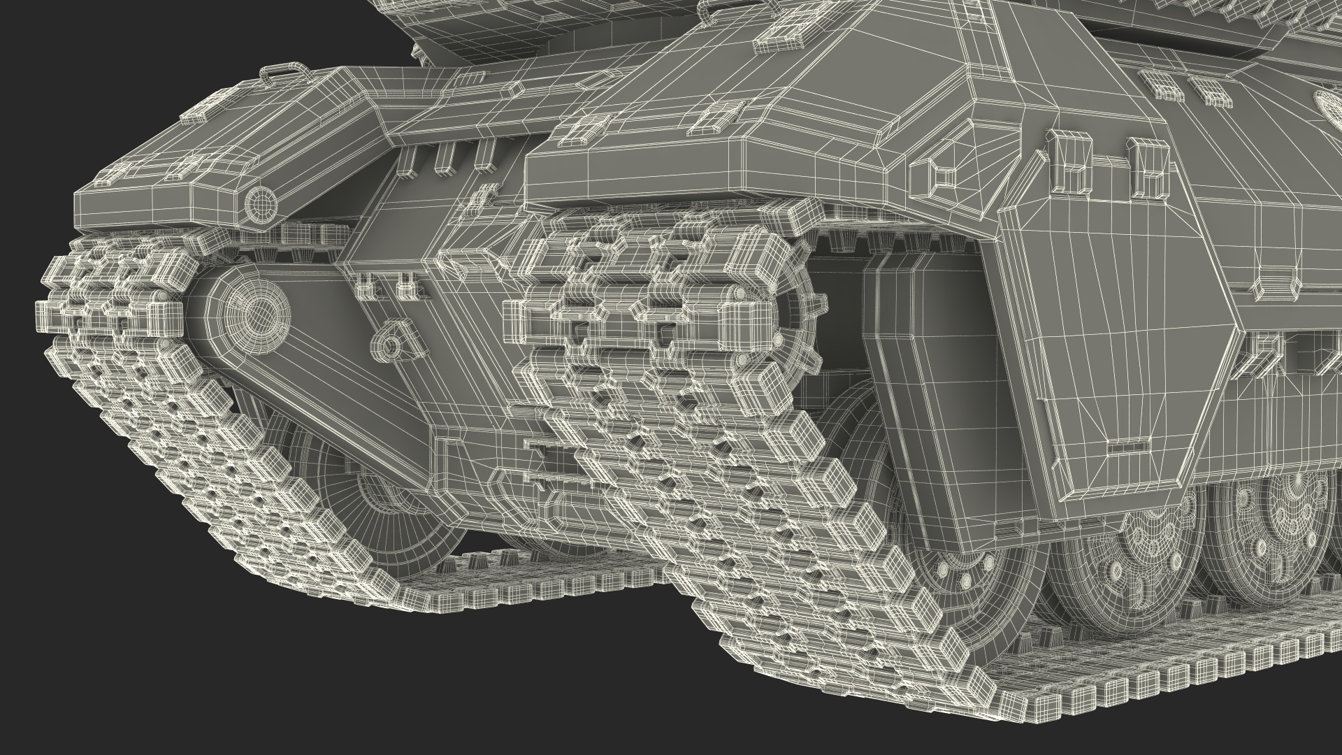 3D Futuristic Battle Tank with Damage Rigged