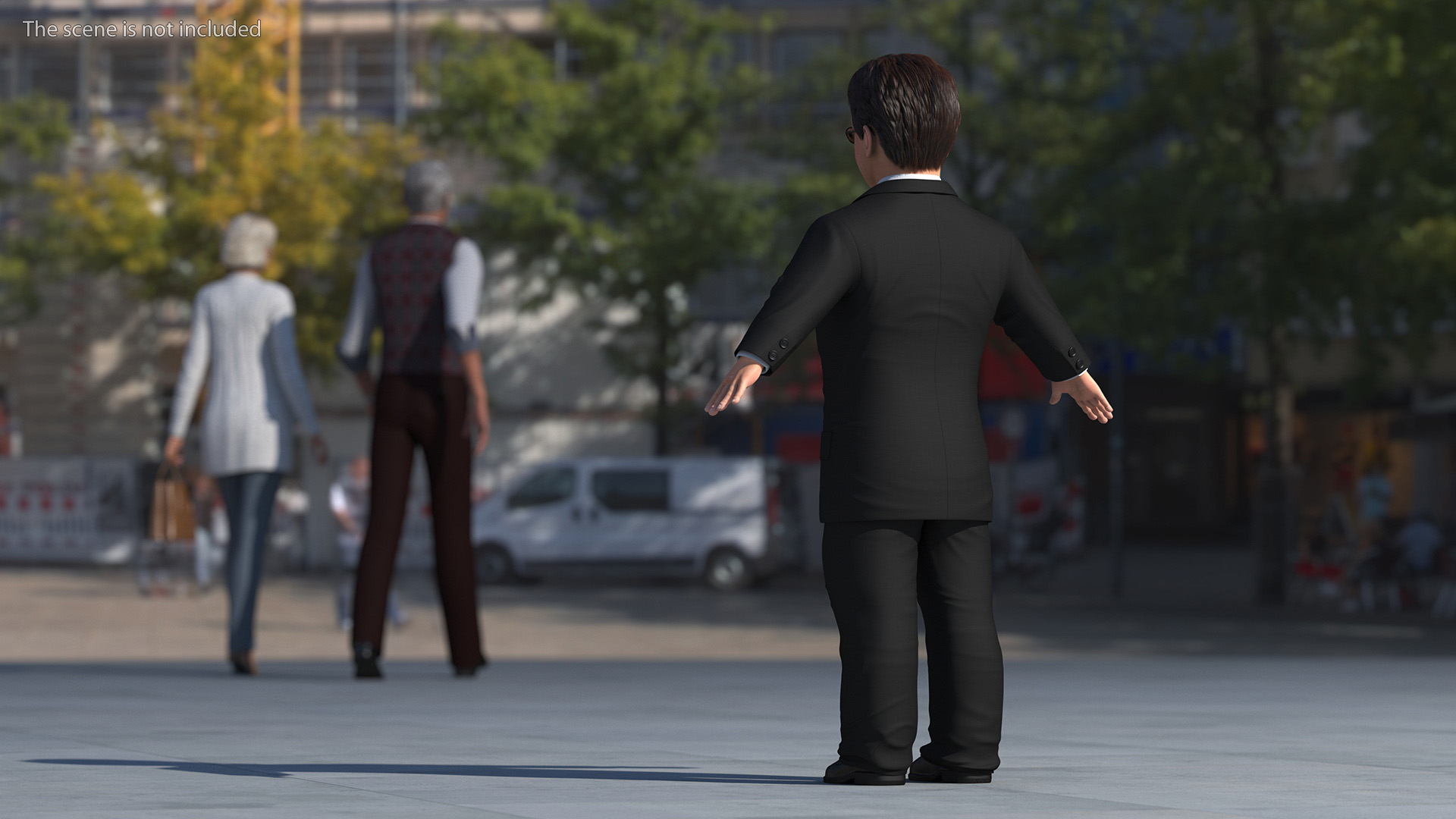 3D Dwarf Man Wearing Business Suit A-pose model